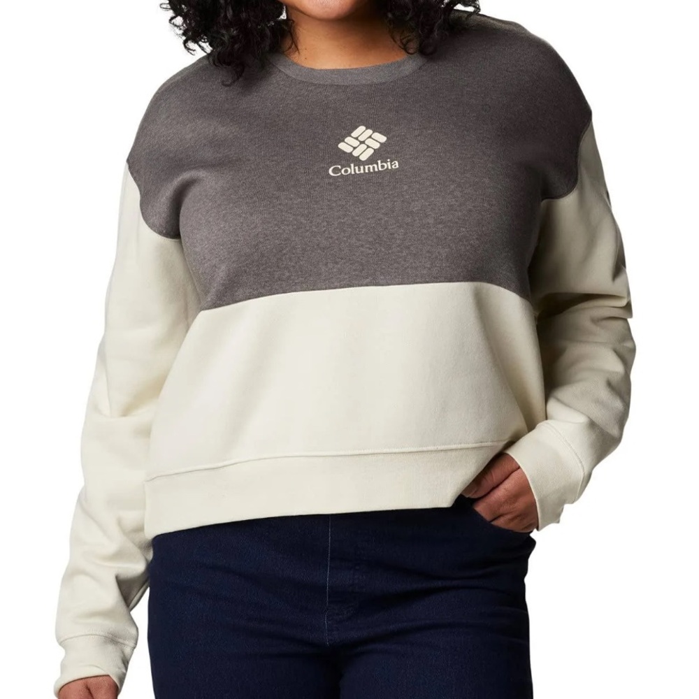 NWT Columbia Women's Trek Colorblock Crew Cream Gray Women's size XL